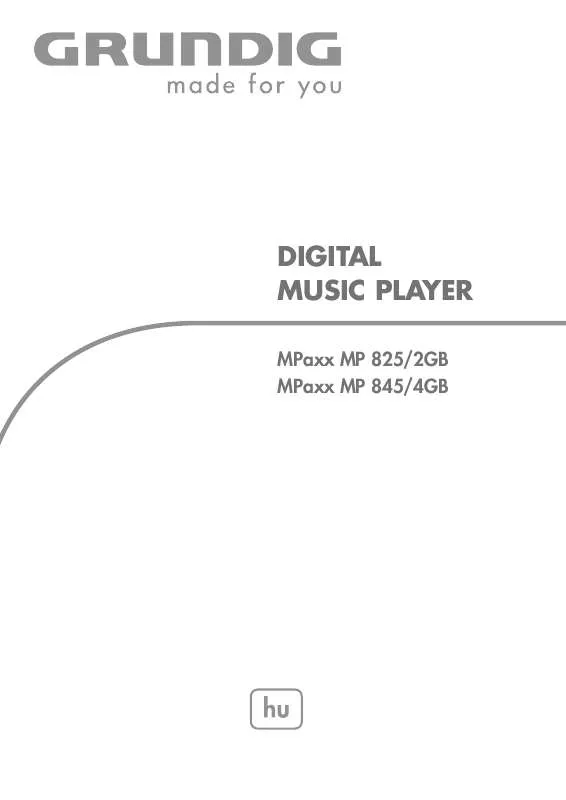 Mode d'emploi GRUNDIG MPAXX 825
