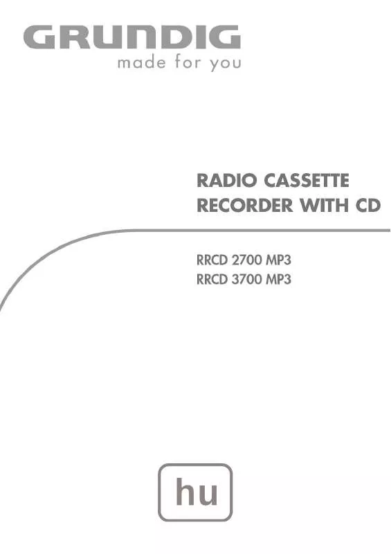 Mode d'emploi GRUNDIG RRCD 2700 MP3