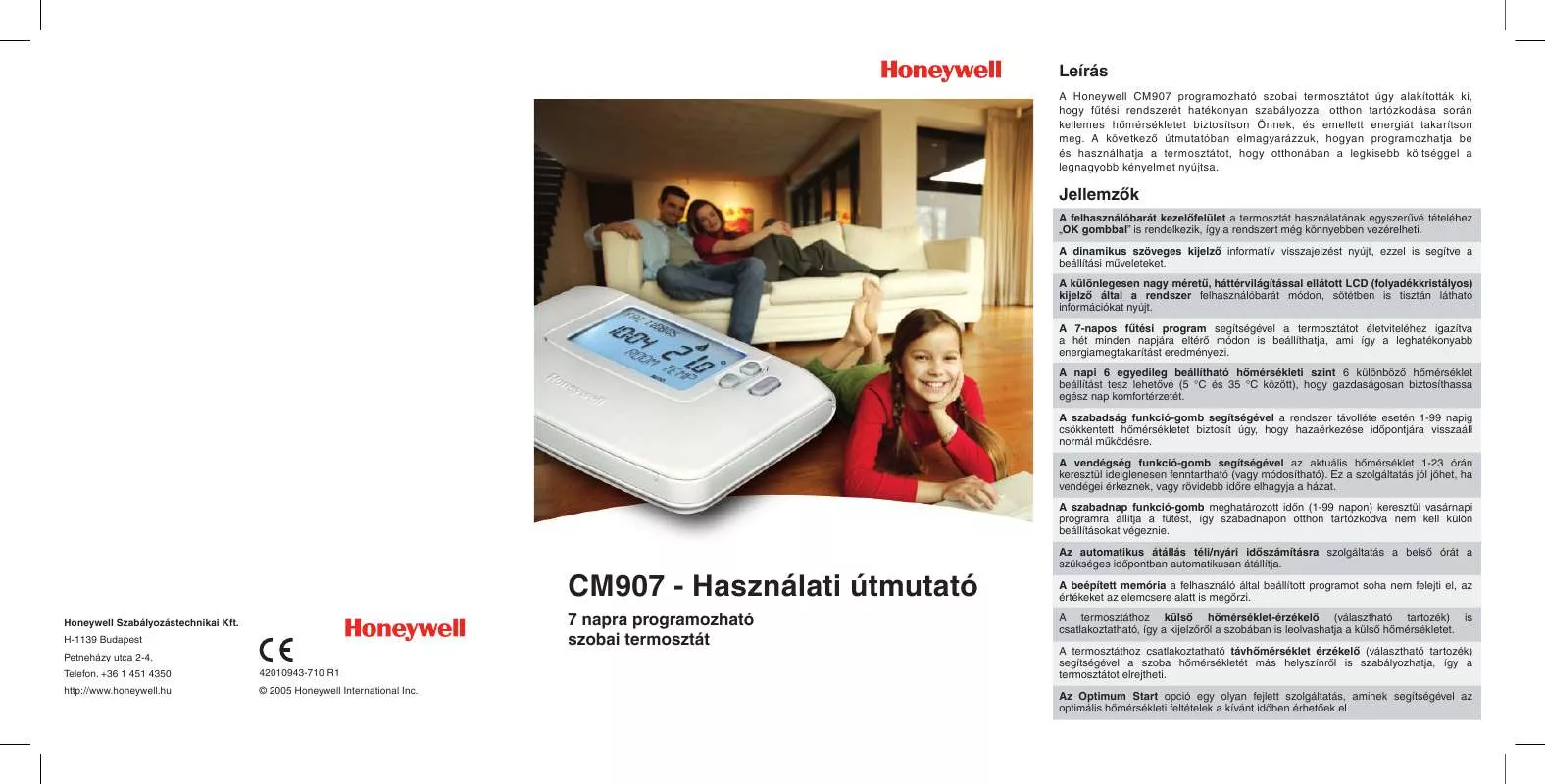 Mode d'emploi HONEYWELL CM901