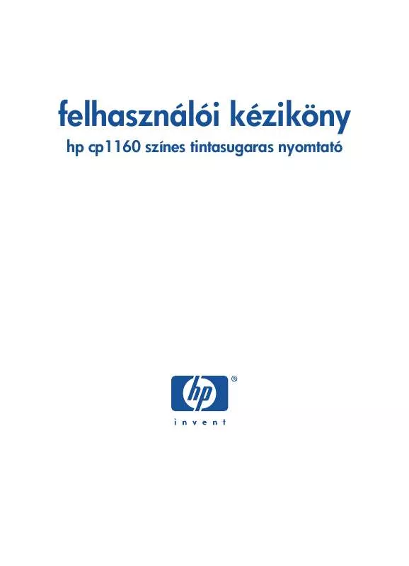 Mode d'emploi HP COLOR INKJET CP1160