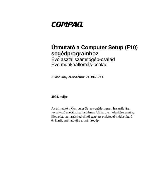 Mode d'emploi HP COMPAQ EVO D310V MICROTOWER