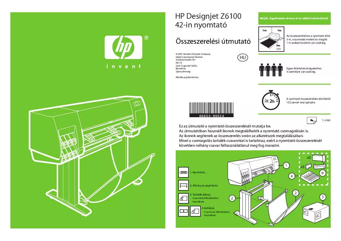 Mode d'emploi HP DESIGNJET Z6100