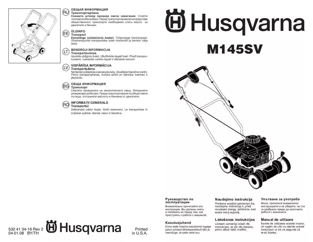 Mode d'emploi HUSQVARNA 96141013201