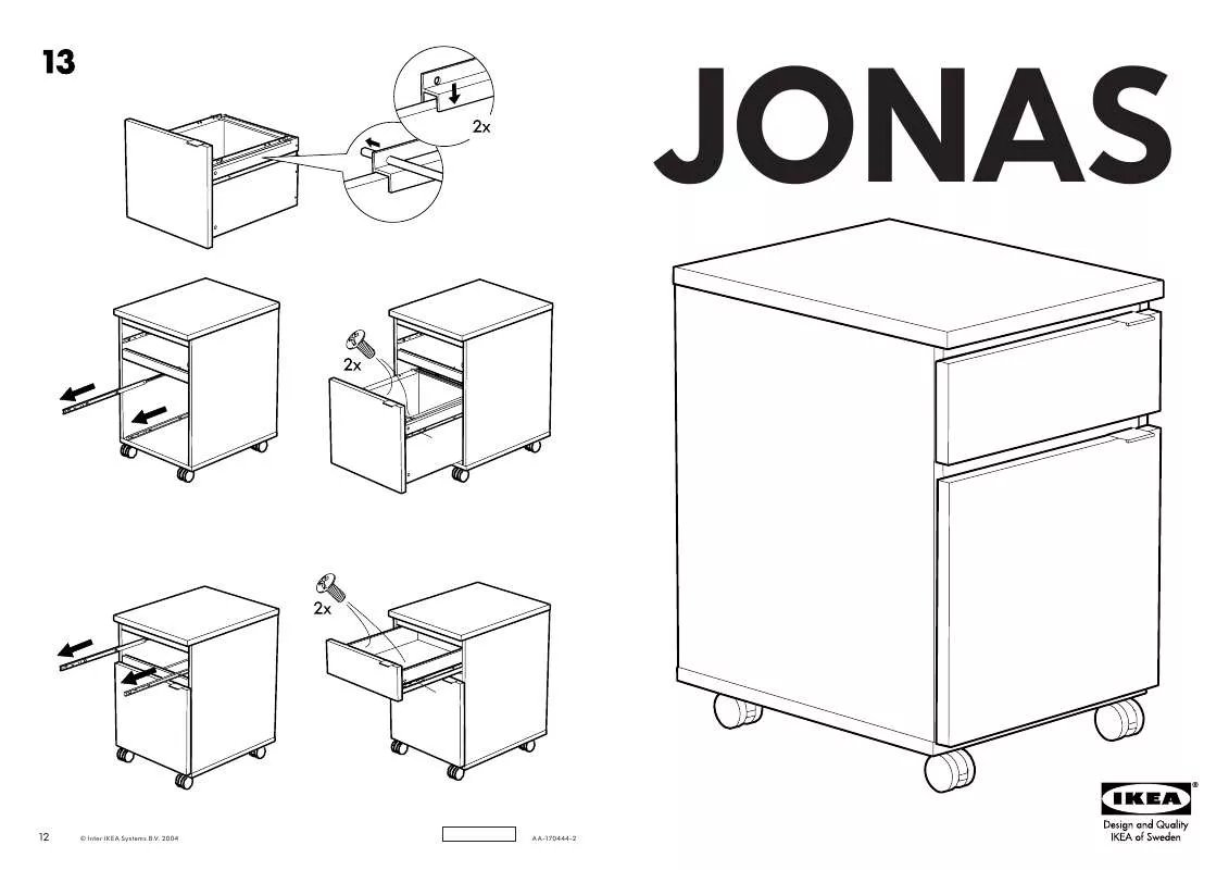 Mode d'emploi IKEA JONAS GÖRGŐS FIÓKOS SZEKRÉNY