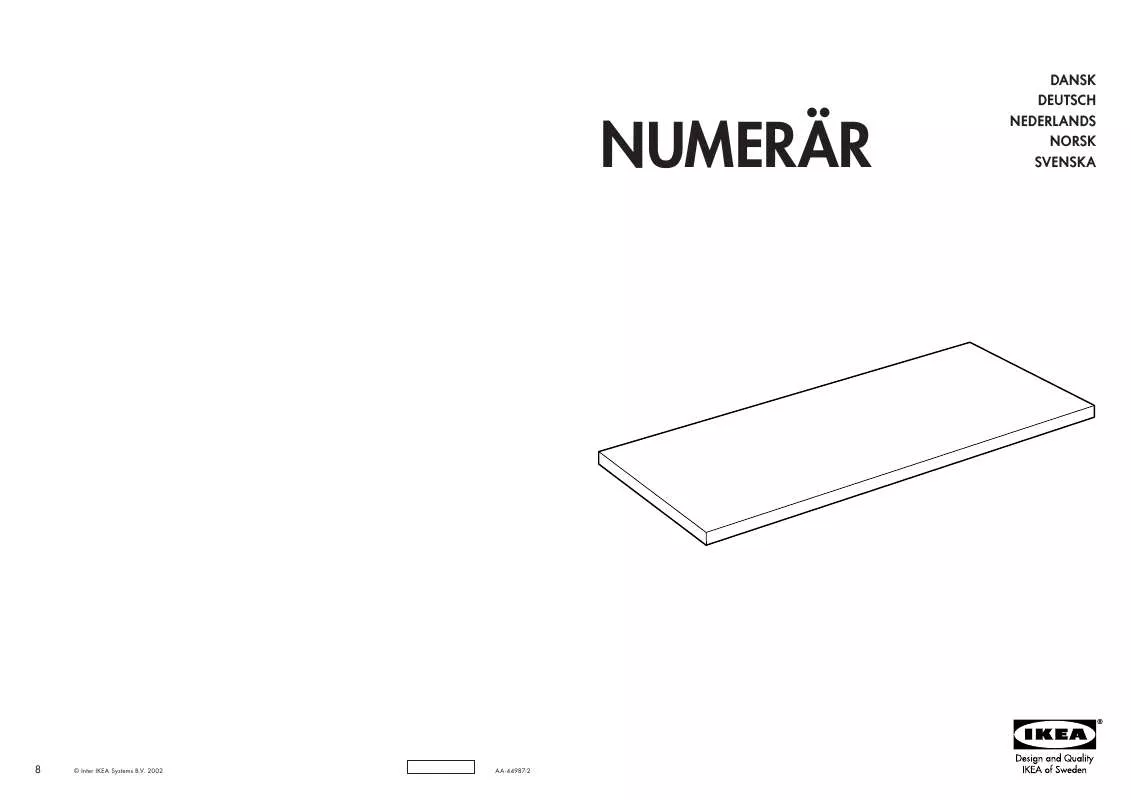 Mode d'emploi IKEA NUMERÄR MUNKALAP