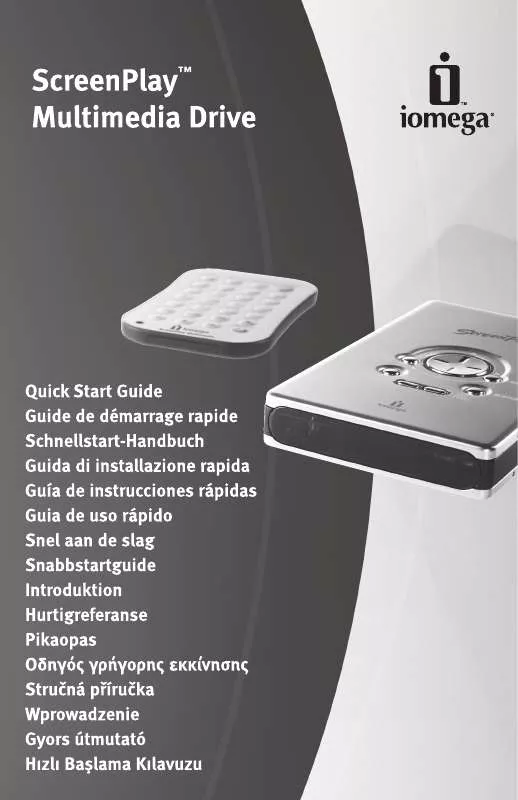 Mode d'emploi IOMEGA SCREENPLAY 60GO MULTIMEDIA DRIVE