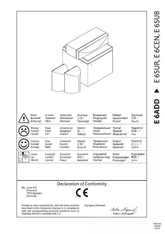 Mode d'emploi JAMO E 640