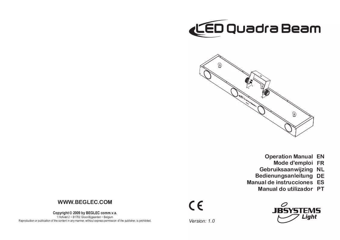 Mode d'emploi JBSYSTEMS LIGHT LED QUADRA BEAM