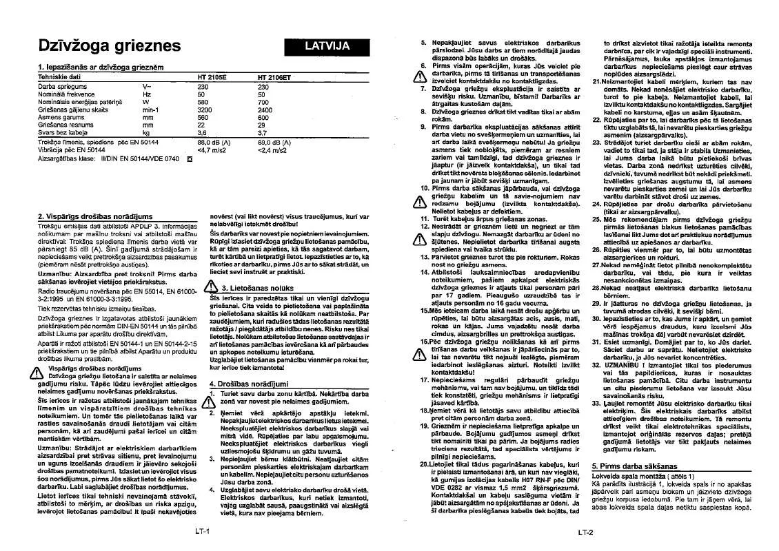 Mode d'emploi JONSERED HT 2105 E