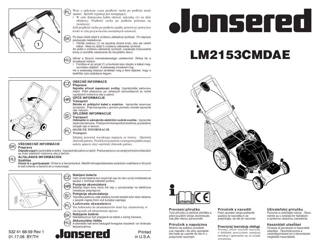 Mode d'emploi JONSERED LM 2153 CMDAE