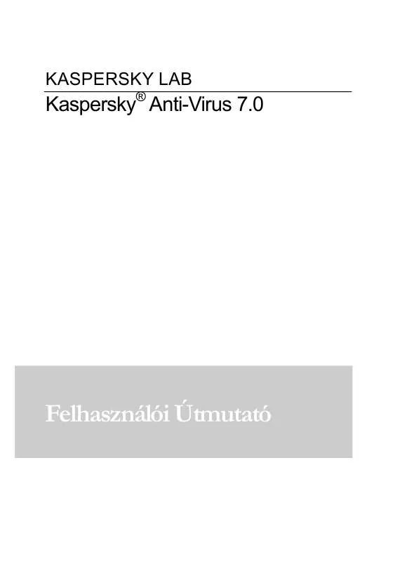 Mode d'emploi KASPERSKY LAB ANTI-VIRUS 7.0