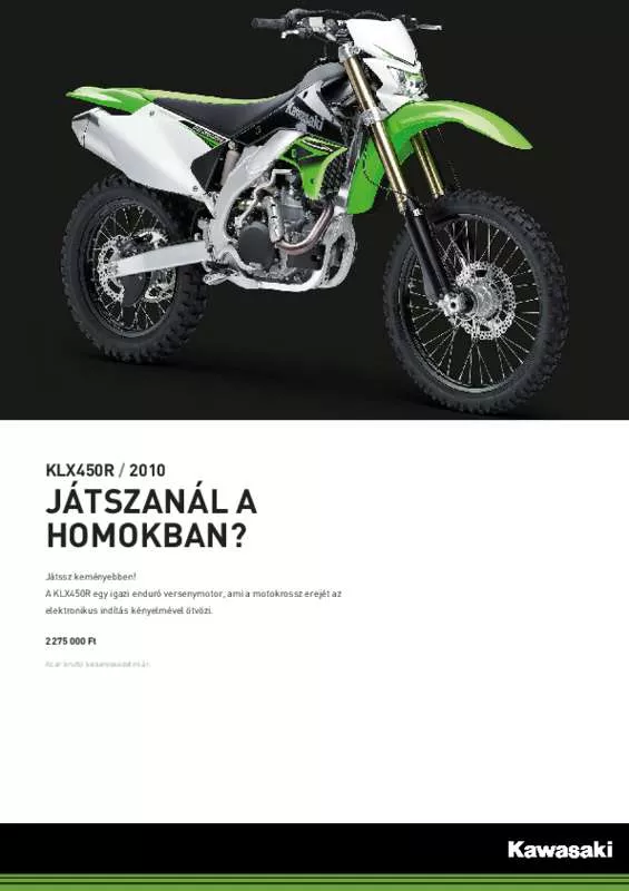 Mode d'emploi KAWASAKI KLX 450R