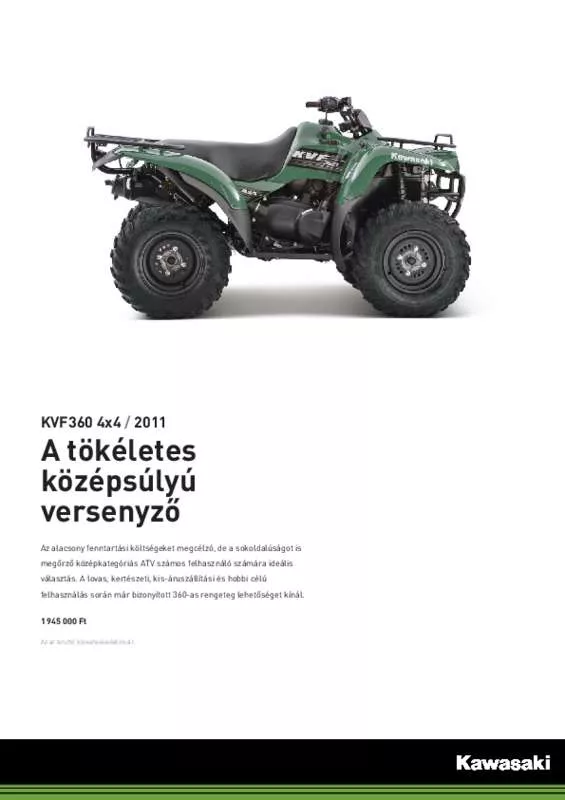 Mode d'emploi KAWASAKI KVF 360 4X4