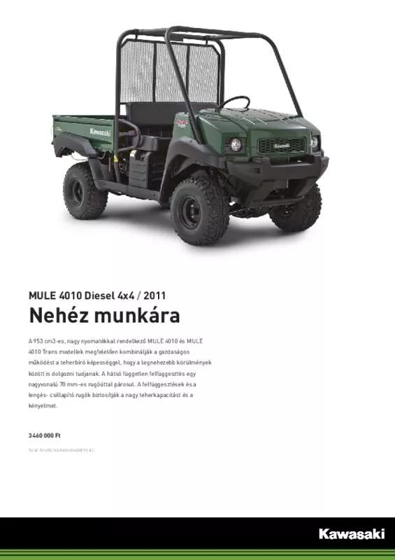 Mode d'emploi KAWASAKI MULE 4010 DIESEL 4X4