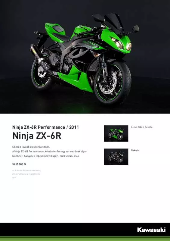 Mode d'emploi KAWASAKI NINJA ZX-6R PERFORMANCE