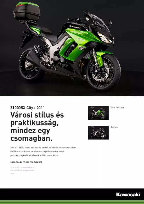 Mode d'emploi KAWASAKI Z1000SX CITY