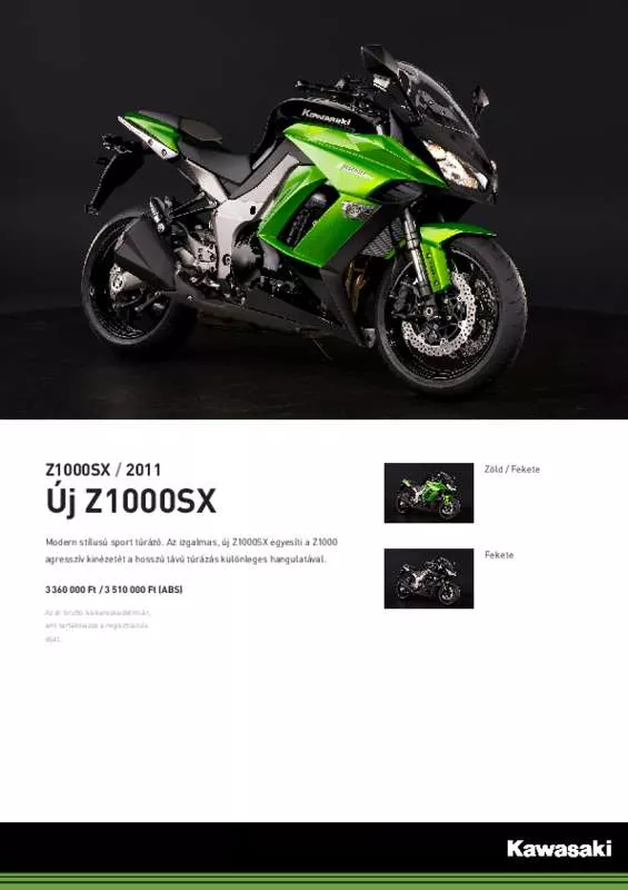 Mode d'emploi KAWASAKI Z1000SX