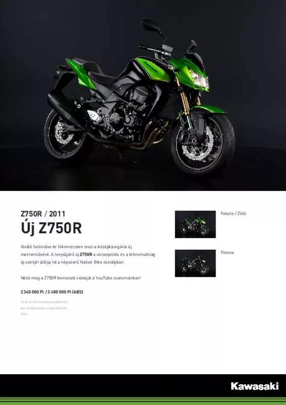 Mode d'emploi KAWASAKI Z750R