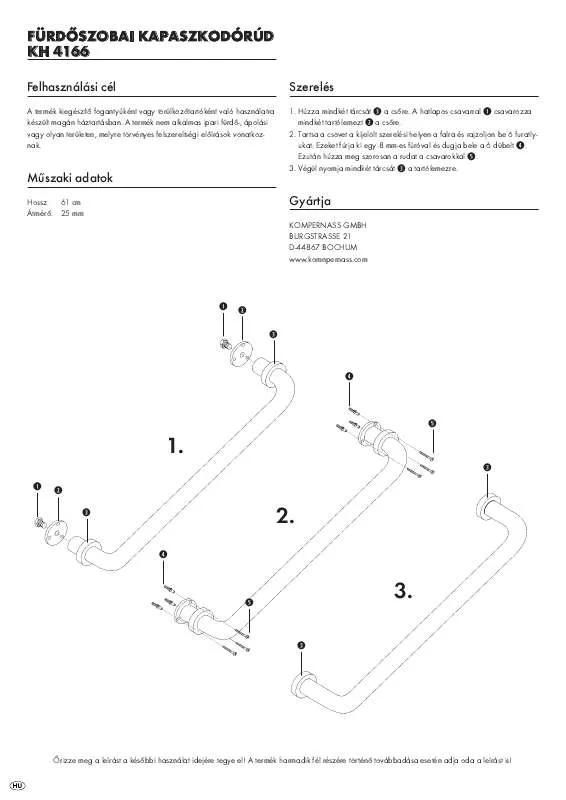 Mode d'emploi KOMPERNASS KH 4166 BATH GRAB BAR