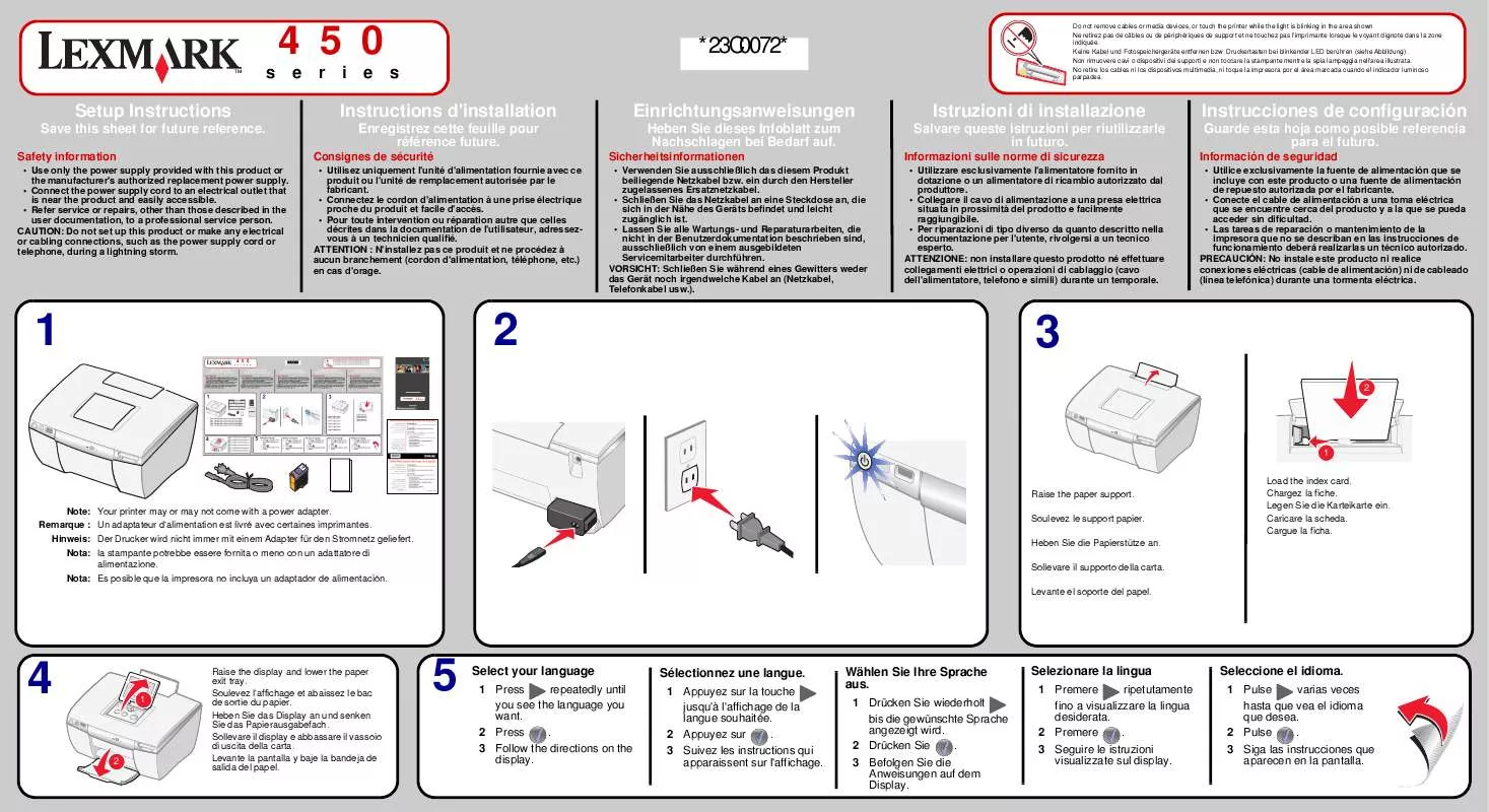 Mode d'emploi LEXMARK P450