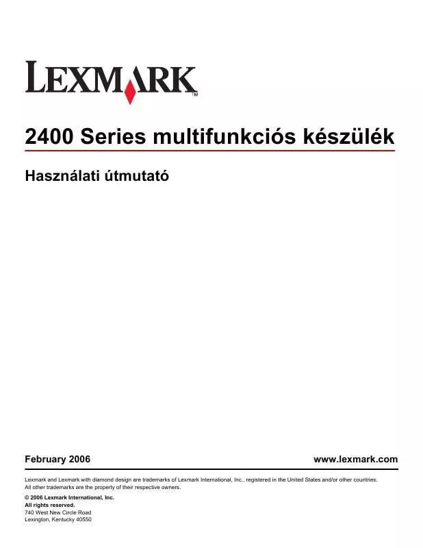 Mode d'emploi LEXMARK X2470