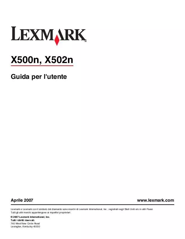 Mode d'emploi LEXMARK X502N