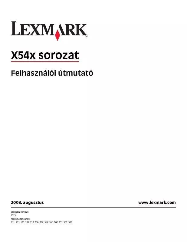 Mode d'emploi LEXMARK X544