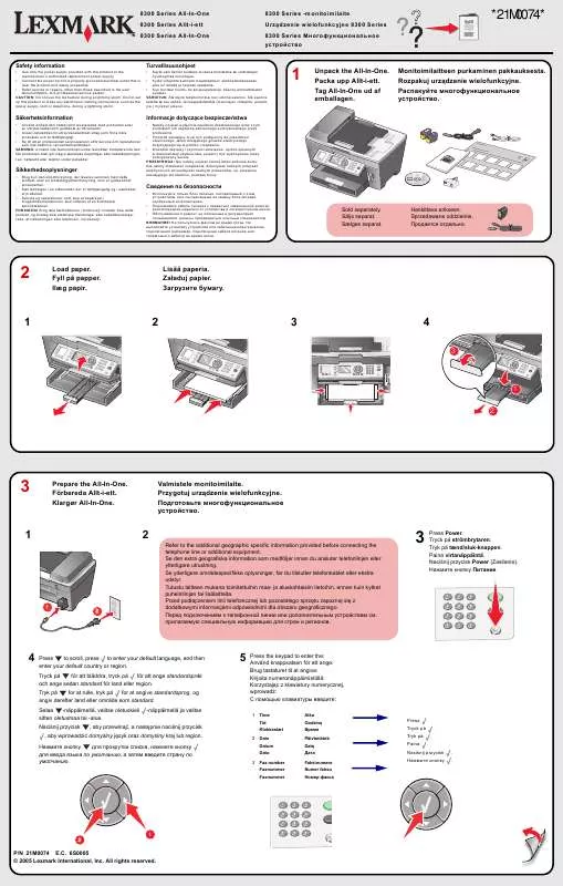 Mode d'emploi LEXMARK X8350