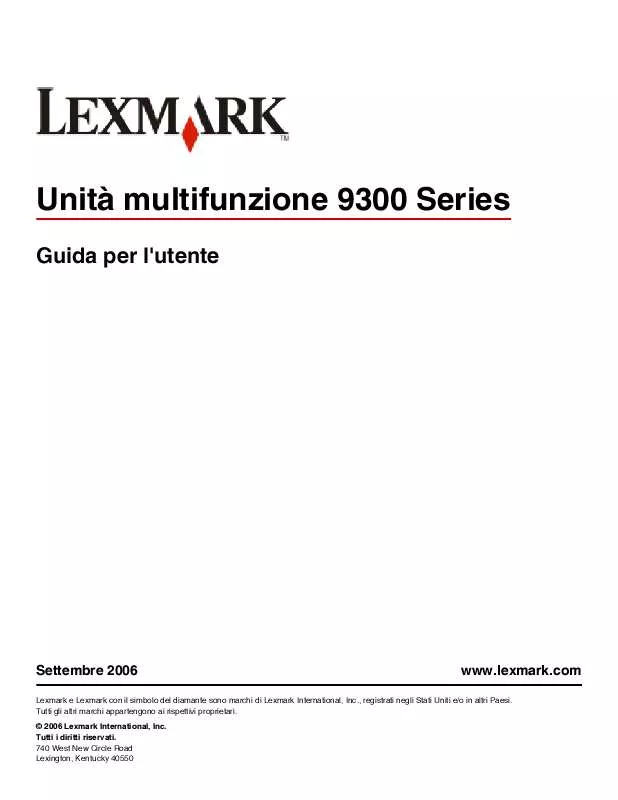 Mode d'emploi LEXMARK X9350