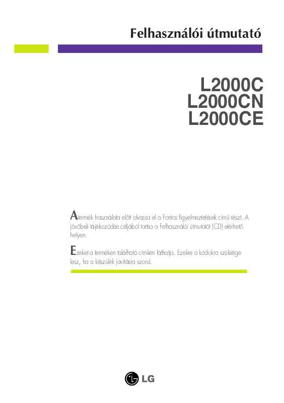 Mode d'emploi LG L2000CE