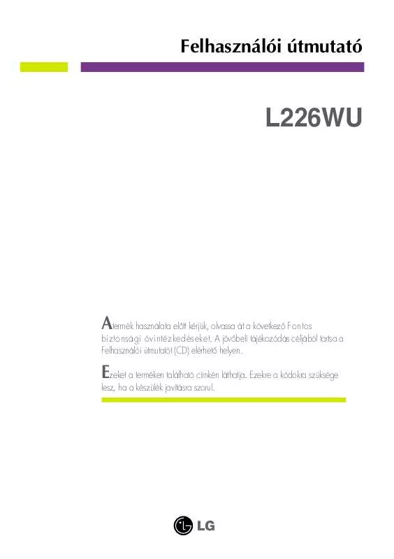 Mode d'emploi LG L226WU