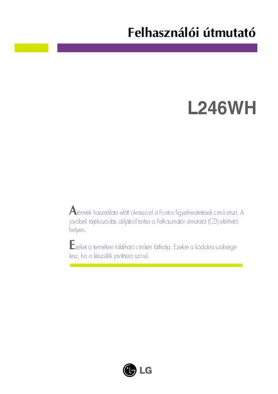 Mode d'emploi LG L246WH