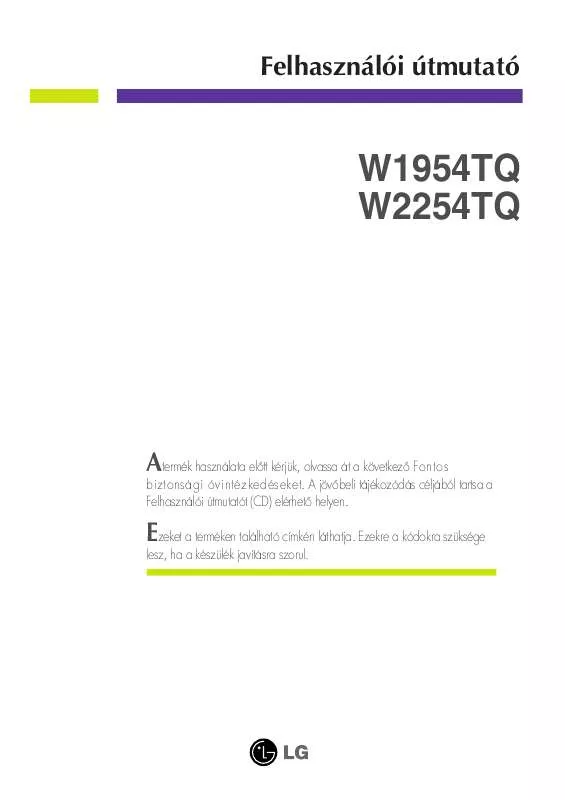 Mode d'emploi LG W2254TQ