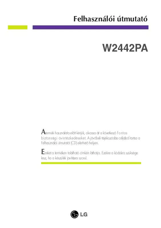 Mode d'emploi LG W2442PA