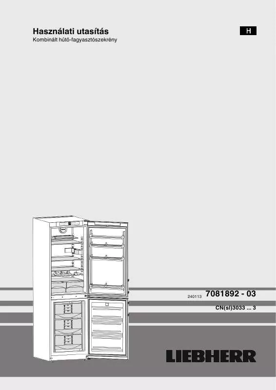 Mode d'emploi LIEBHERR CNSL 305 COMFORT