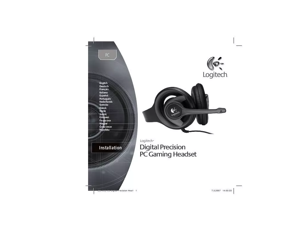 Mode d'emploi LOGITECH DIGITAL PRECISION PC GAMING HEADSET