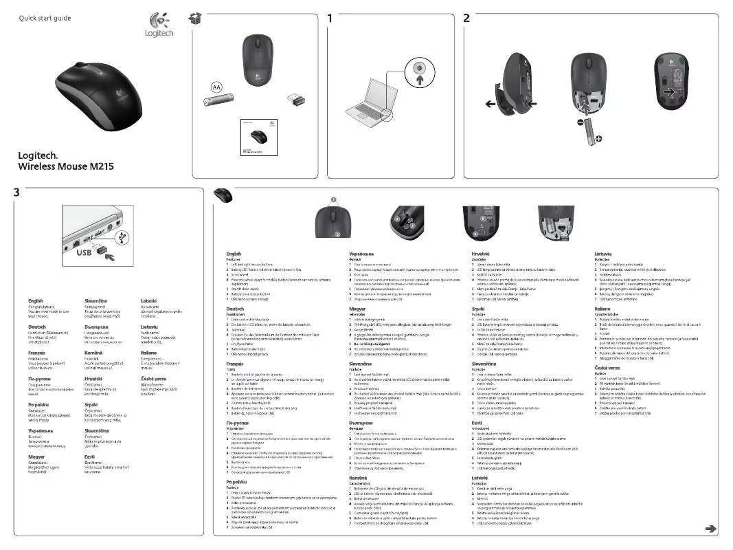 Mode d'emploi LOGITECH M215