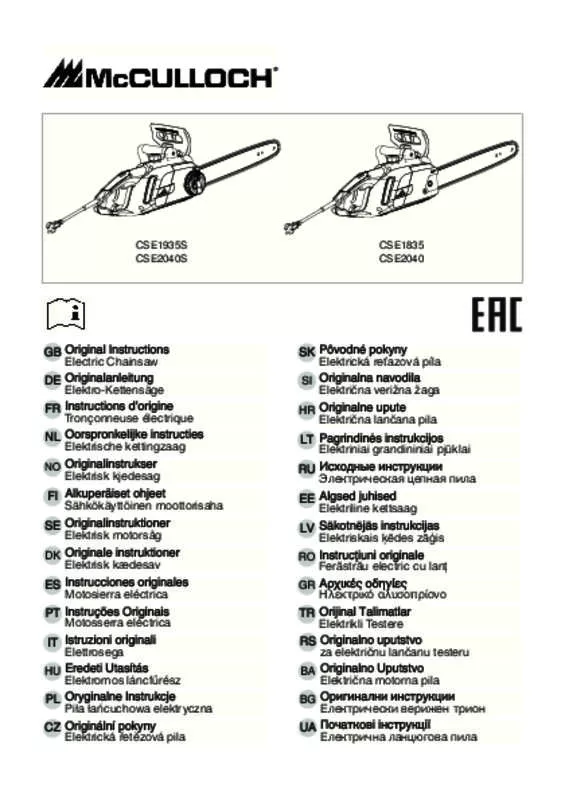 Mode d'emploi MC CULLOCH CSE 1835