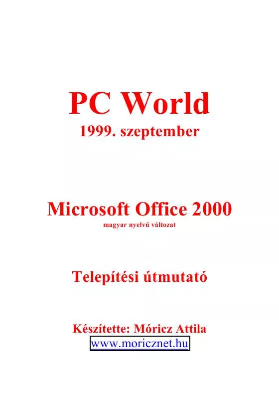 Mode d'emploi MICROSOFT OFFICE 2000