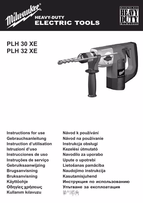 Mode d'emploi MILWAUKEE PLH 30 XE