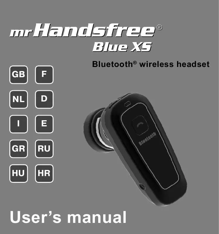 Mode d'emploi MR HANDSFREE BLUE XS