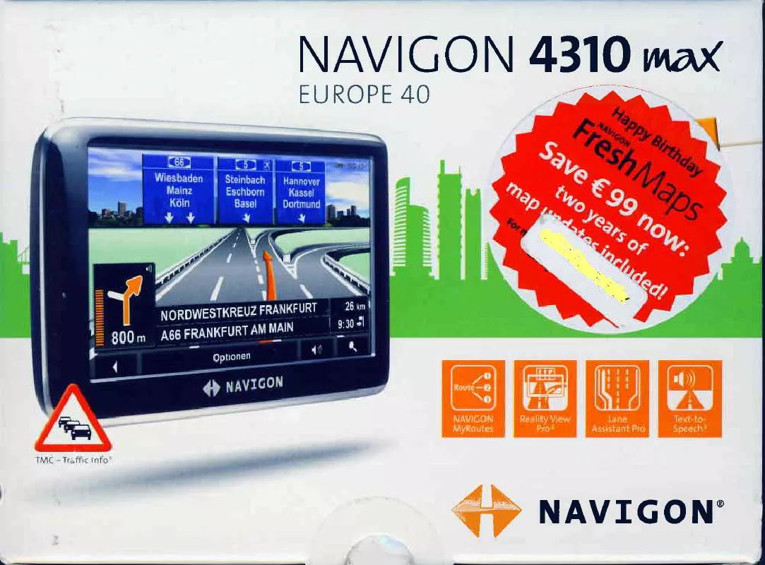 Mode d'emploi NAVIGON 4310 MAX