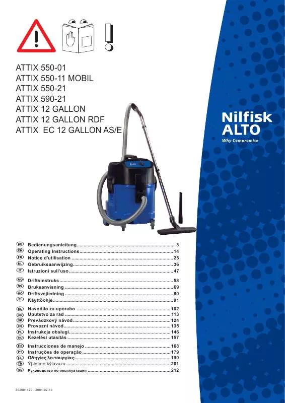 Mode d'emploi NILFISK ATTIX 5