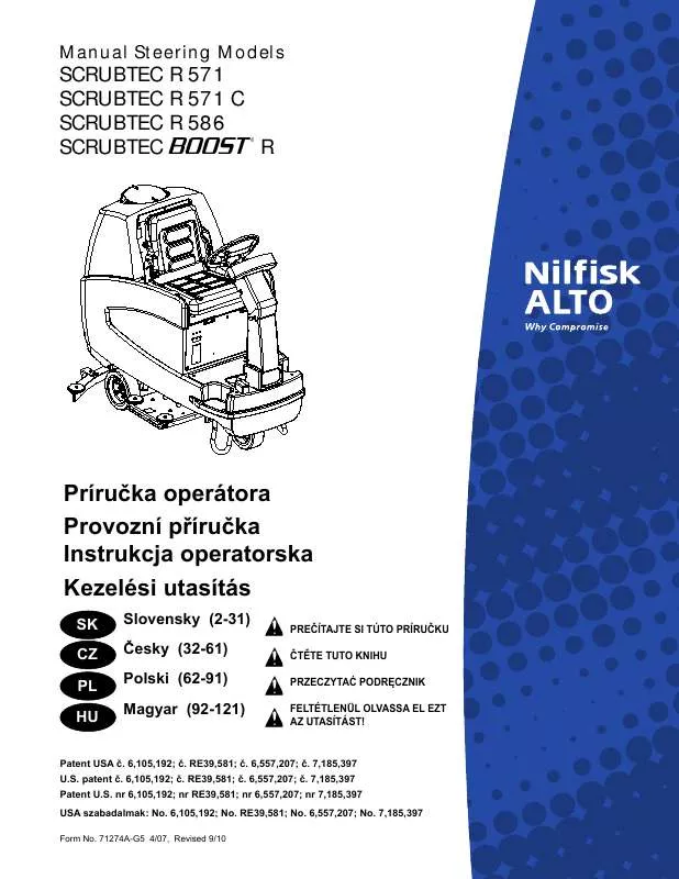 Mode d'emploi NILFISK SCRUBTEC R 571 C