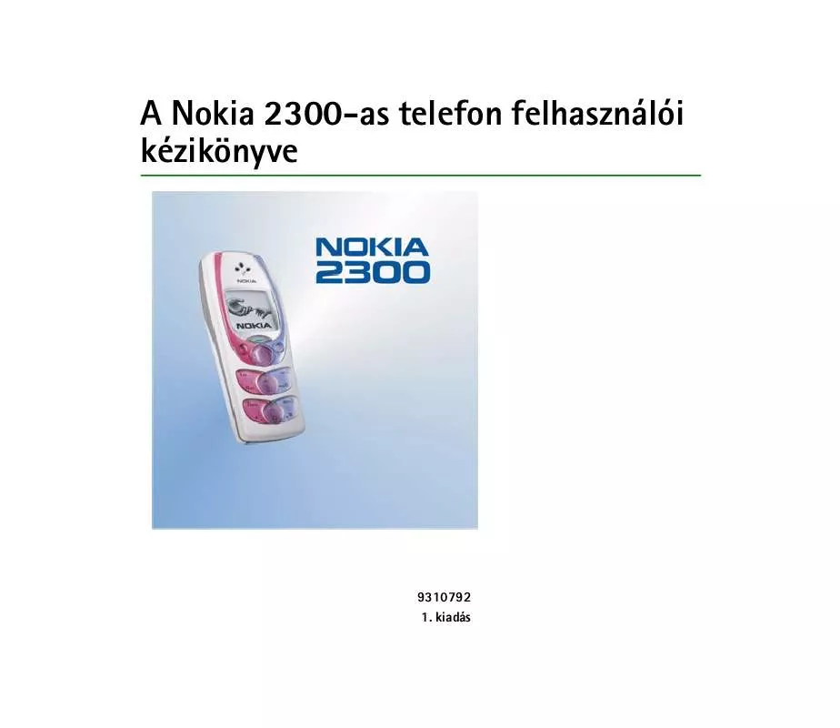 Mode d'emploi NOKIA 2300