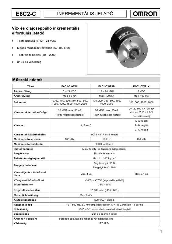 Mode d'emploi OMRON E6C2-C