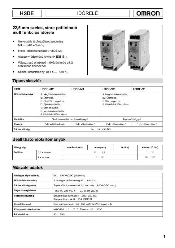 Mode d'emploi OMRON H3DE