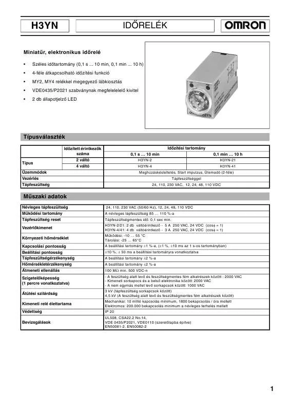 Mode d'emploi OMRON H3YN