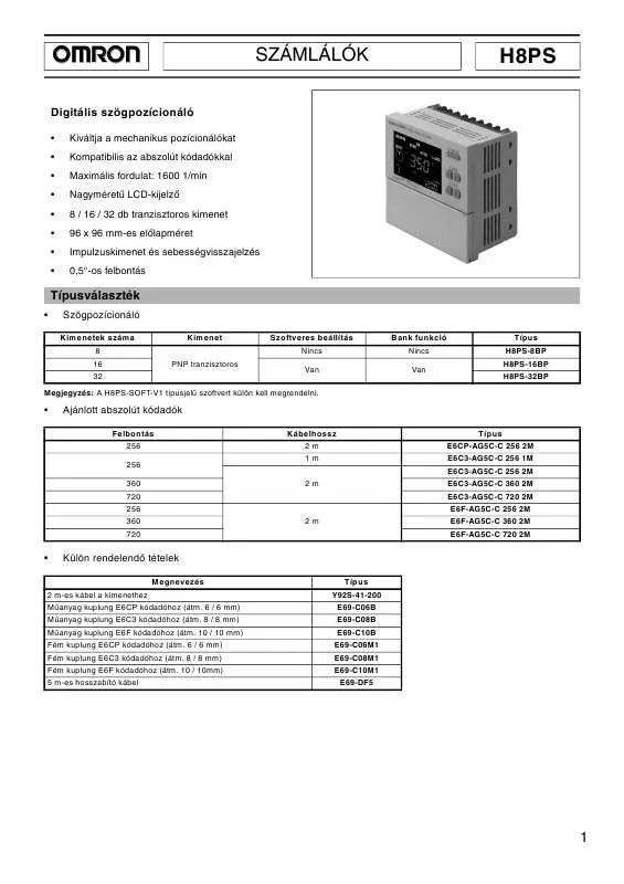 Mode d'emploi OMRON H8PS