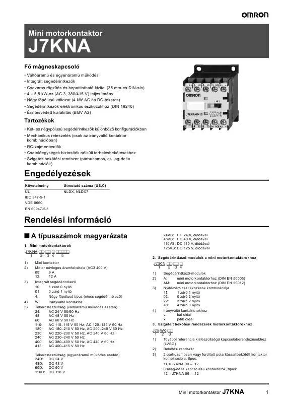 Mode d'emploi OMRON J7KNA